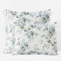 Manor Floral Premium Smooth Sateen Reversible Sham - Blue, King,Blue