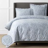 Paisley Grace Floral Premium Smooth Wrinkle-Free Sateen Duvet Cover - Blue, King/Cal. King,Blue