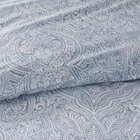 Paisley Grace Floral Premium Smooth Wrinkle-Free Sateen Duvet Cover - Blue, King/Cal. King,Blue