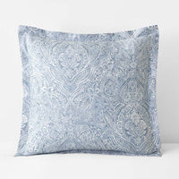 Paisley Grace Floral Premium Smooth Wrinkle-Free Sateen Sham - Blue, Euro,Blue