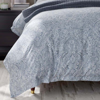 Paisley Grace Floral Premium Smooth Wrinkle-Free Sateen Sham - Blue, Standard,Blue
