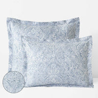 Paisley Grace Floral Premium Smooth Wrinkle-Free Sateen Sham - Blue, Standard,Blue