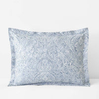 Paisley Grace Floral Premium Smooth Wrinkle-Free Sateen Sham - Blue, Standard,Blue