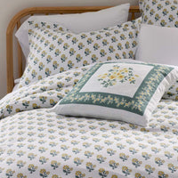 Suhana  Garment Washed Cotton Percale Flat Bed Sheet - Yellow, Full,Yellow