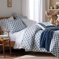 Suhana  Garment Washed Cotton Percale Sham - Blue, Standard,Blue