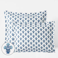 Suhana  Garment Washed Cotton Percale Sham - Blue, Standard,Blue
