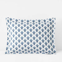 Suhana  Garment Washed Cotton Percale Sham - Blue, Standard,Blue