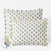 Suhana  Garment Washed Cotton Percale Sham - Yellow, Standard,Yellow