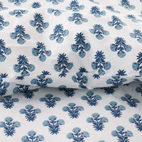 Suhana  Garment Washed Cotton Percale Bed Sheet Set - Blue, Twin,Blue