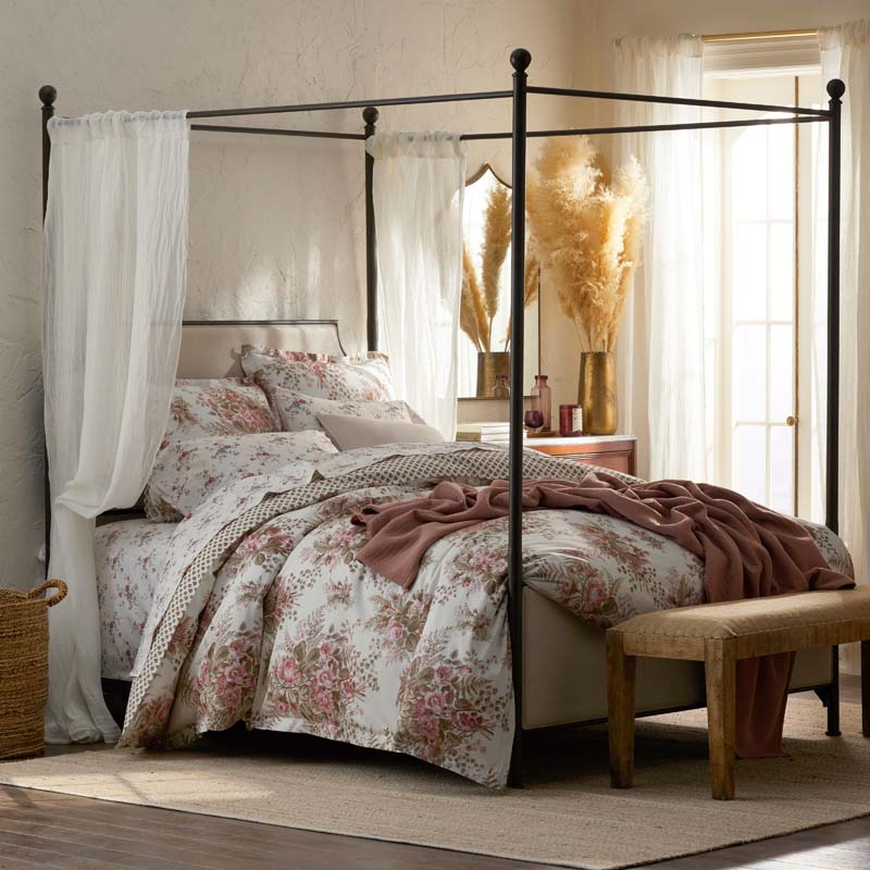 Antara Reversible Premium Smooth Sateen Duvet Cover - Blush, Full/Queen,Blush