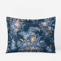 Antara Reversible Premium Smooth Sateen Sham - Navy, Standard,Navy