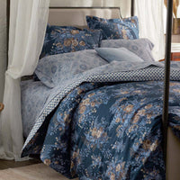 Antara Reversible Premium Smooth Sateen Sham - Navy, Standard,Navy