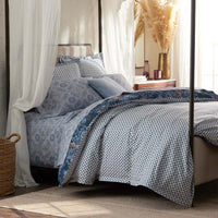 Antara Reversible Premium Smooth Sateen Sham - Navy, Standard,Navy