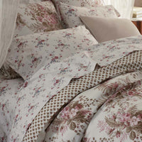 Rupa Premium Smooth Sateen Flat Bed Sheet - Cream Multi, Twin/Twin XL,Cream Multi