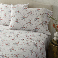 Rupa Premium Smooth Sateen Flat Bed Sheet - Cream Multi, Twin/Twin XL,Cream Multi