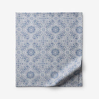 Floral Tapestry Premium Smooth Sateen Flat Bed Sheet - Blue, Full,Blue