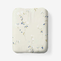 Blossom Trail Garment Washed Cotton Percale Fitted Bed Sheet - Green Tea, Twin,Green Tea