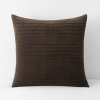Line Stitch Velvet Quilted Sham - Dark Brown, Euro,Dark Brown