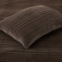 Line Stitch Velvet Quilted Sham - Dark Brown, Standard,Dark Brown