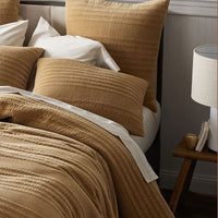 Line Stitch Quilted Sham - Gold, Standard,Gold
