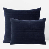Line Stitch Quilted Sham - Navy, Standard,Navy
