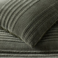Line Stitch Quilted Sham - Olive, Standard,Olive