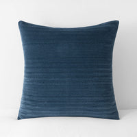 Line Stitch Velvet Quilted Sham - Smoke Blue, Euro,Smoke Blue