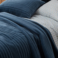 Line Stitch Velvet Quilted Sham - Smoke Blue, Standard,Smoke Blue