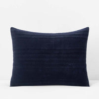 Line Stitch Quilted Sham - Navy, Standard,Navy