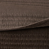 Line Stitch Velvet Quilt - Dark Brown, Full/Queen,Dark Brown