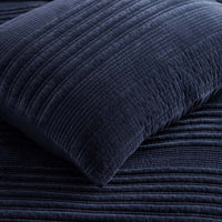 Line Stitch Quilt - Navy, Full/Queen,Navy