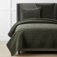 Line Stitch Quilt - Olive, Full/Queen,Olive