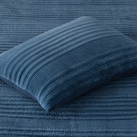 Line Stitch Velvet Quilt - Smoke Blue, Full/Queen,Smoke Blue