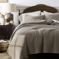 Straight Stitch Velvet Quilted Sham - Mocha, Standard,Mocha