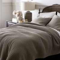 Straight Stitch Velvet Quilted Sham - Mocha, Standard,Mocha