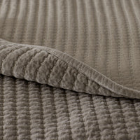 Straight Stitch Velvet Quilted Sham - Mocha, Standard,Mocha