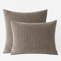 Straight Stitch Velvet Quilted Sham - Mocha, Standard,Mocha