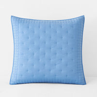 Pintuck Quilted Sham - Blue, Euro,Blue