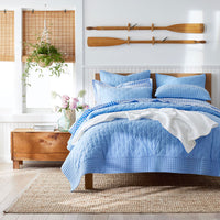 Pintuck Quilted Sham - Blue, Standard,Blue