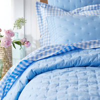 Pintuck Quilted Sham - Blue, Standard,Blue