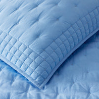 Pintuck Quilted Sham - Blue, Standard,Blue