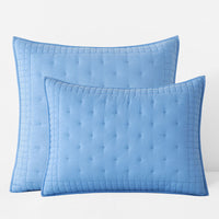Pintuck Quilted Sham - Blue, Standard,Blue