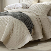Pintuck Quilted Sham - Oatmeal, Standard,Oatmeal