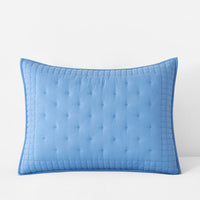 Pintuck Quilted Sham - Blue, Standard,Blue