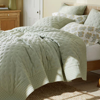 Pintuck Quilted Sham - Light Sage, King,Light Sage