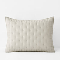 Pintuck Quilted Sham - Oatmeal, Standard,Oatmeal