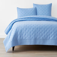 Pintuck Quilt - Blue, Full/Queen,Blue