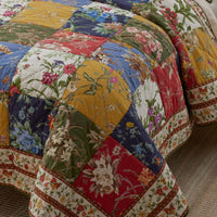 Aaliyah Patchwork Quilted Sham - Green Multi, Standard,Green Multi