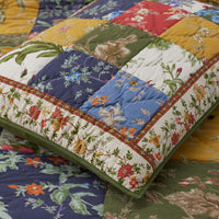 Aaliyah Patchwork Quilted Sham - Green Multi, Standard,Green Multi