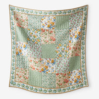 Shoshanna Reversible Patchwork Quilted Sham - Green Multi, Euro,Green Multi